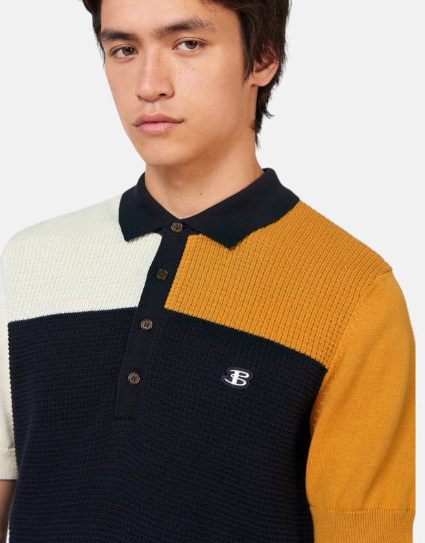 Ben Sherman Block Knitted Polo Shirt