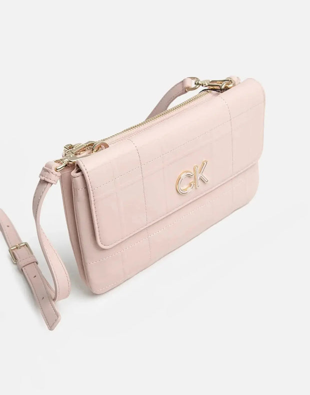 Calvin Klein Re-Lock Pink Crossbody Quilt Bag