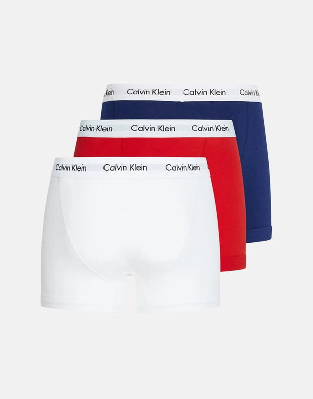 Calvin Klein Trunk 3 Pack Underwear White, Red, Blue