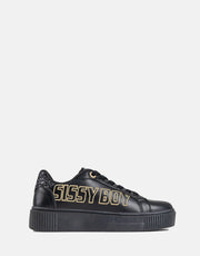 Sissy Boy Side Gold Font Black Sneaker