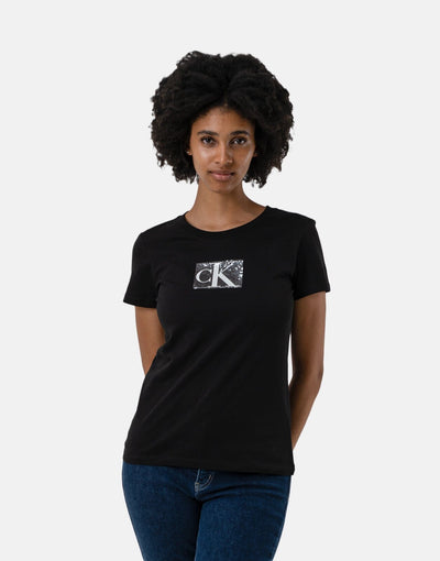 Calvin Klein Sequin Slim T-Shirt Black