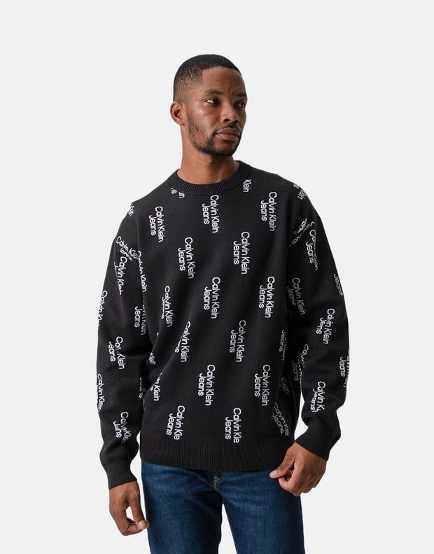 Calvin Klein Stacked Logo AOP Sweatshirt