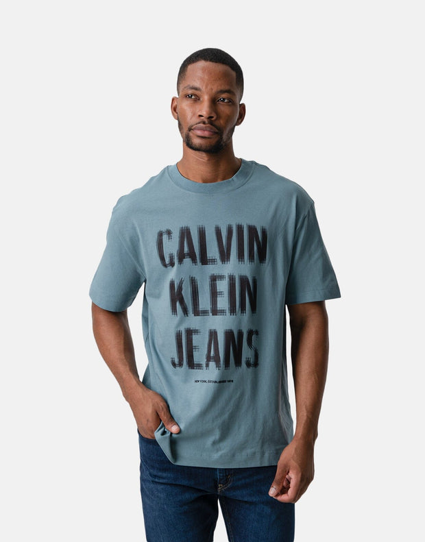 Calvin Klein Illusion Logo T-Shirt Teal