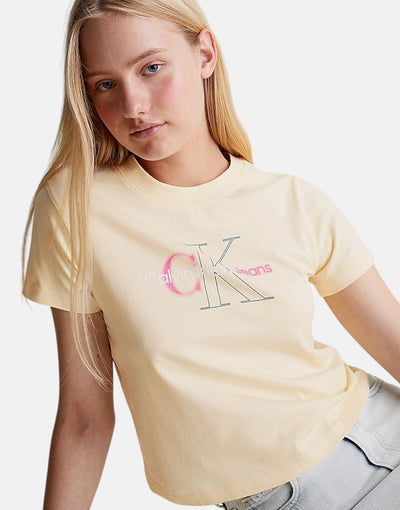 Calvin Klein Bold Monologo Baby T-Shirt OffWhite