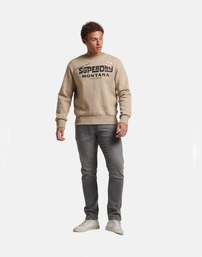 Superdry Travel Postcard Graphic Sweatshirt Brn